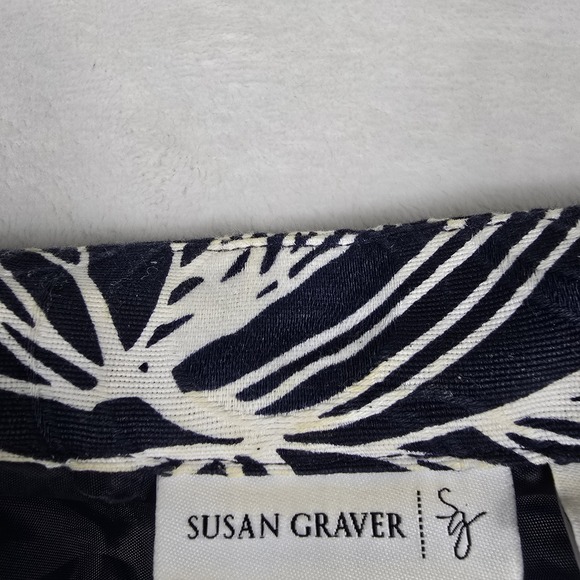 Susan Graver Blue‎ And White Floral Button Up Jacket Women's Size 2X - Picture 7 of 9